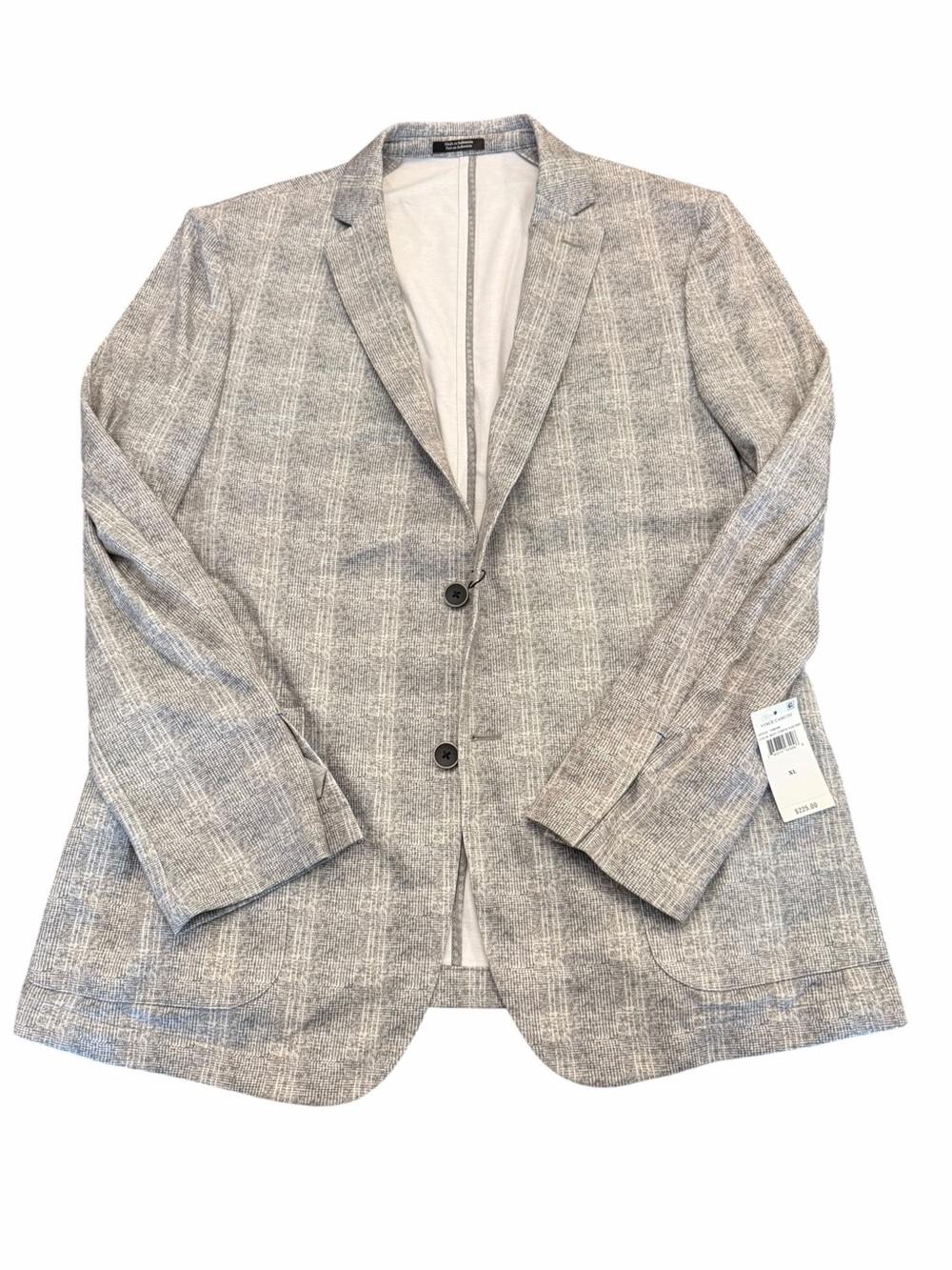 NEW Vince Camuto Women’s Blazer Size XL Gunmetal Plaid Print Career Preppy $225